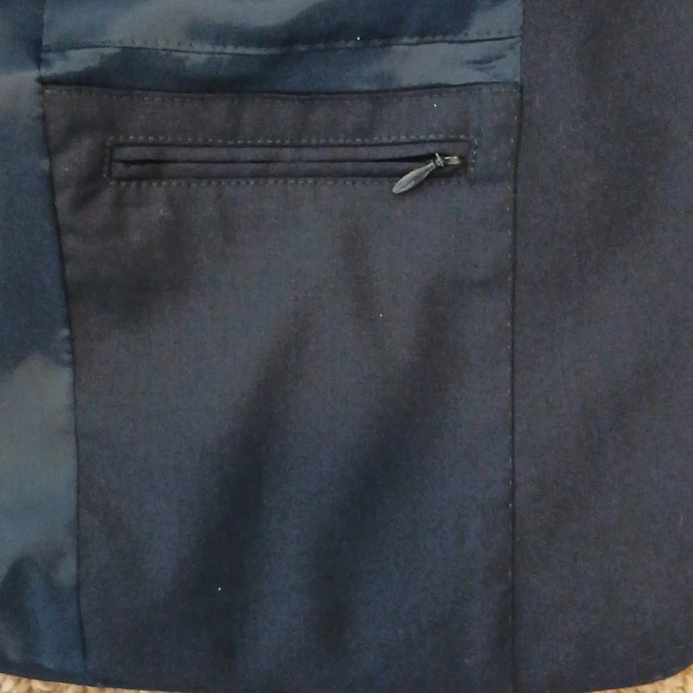 Nordstoms Tech-Smart Men's Navy Blazer, 2 Button, Single Breast Pocket, Size 40S - Picture 6 of 8